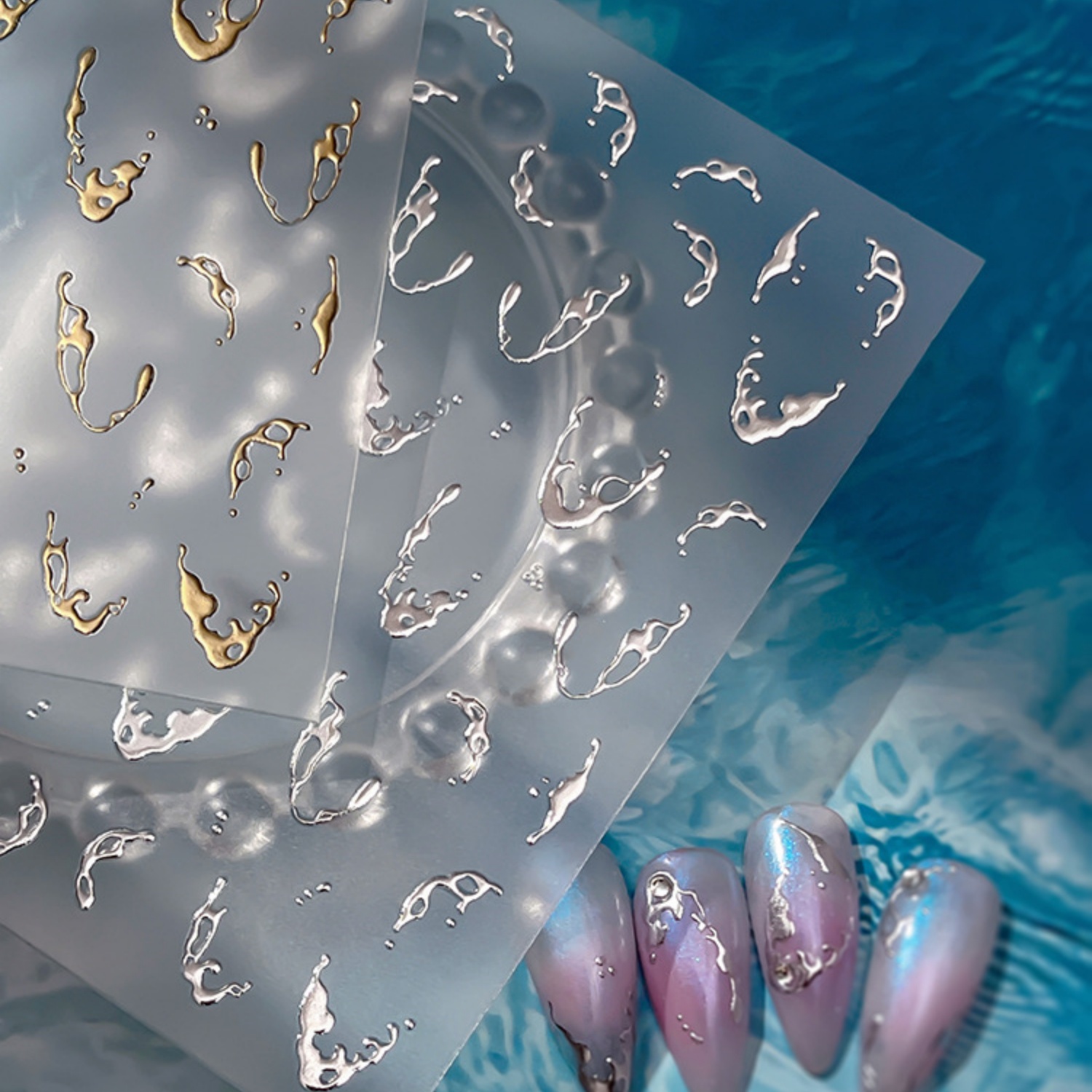 Gold Foil Water Splash 5D Nail - Freshwater Line incelemesi ve fiyatı