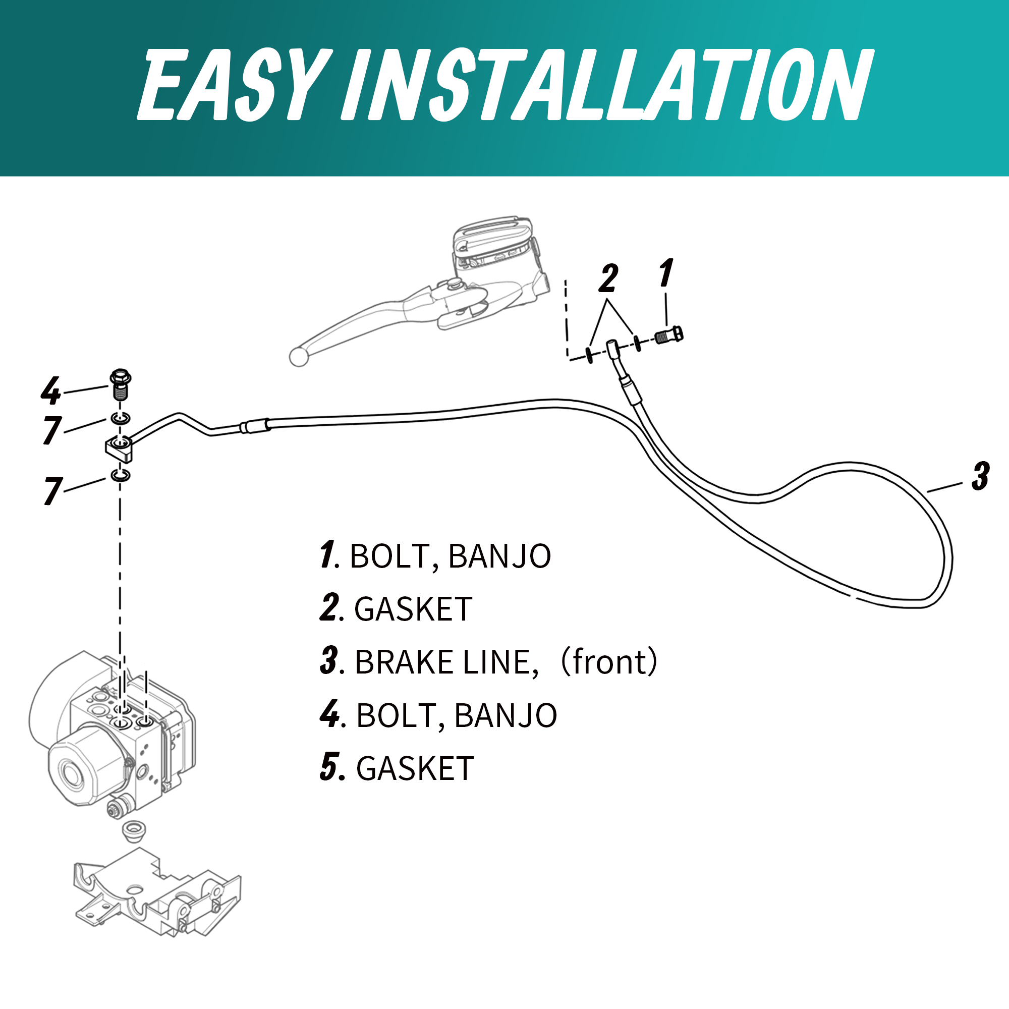 Upper Front Brake Line Oil Hos - Braided Line incelemesi ve fiyatı