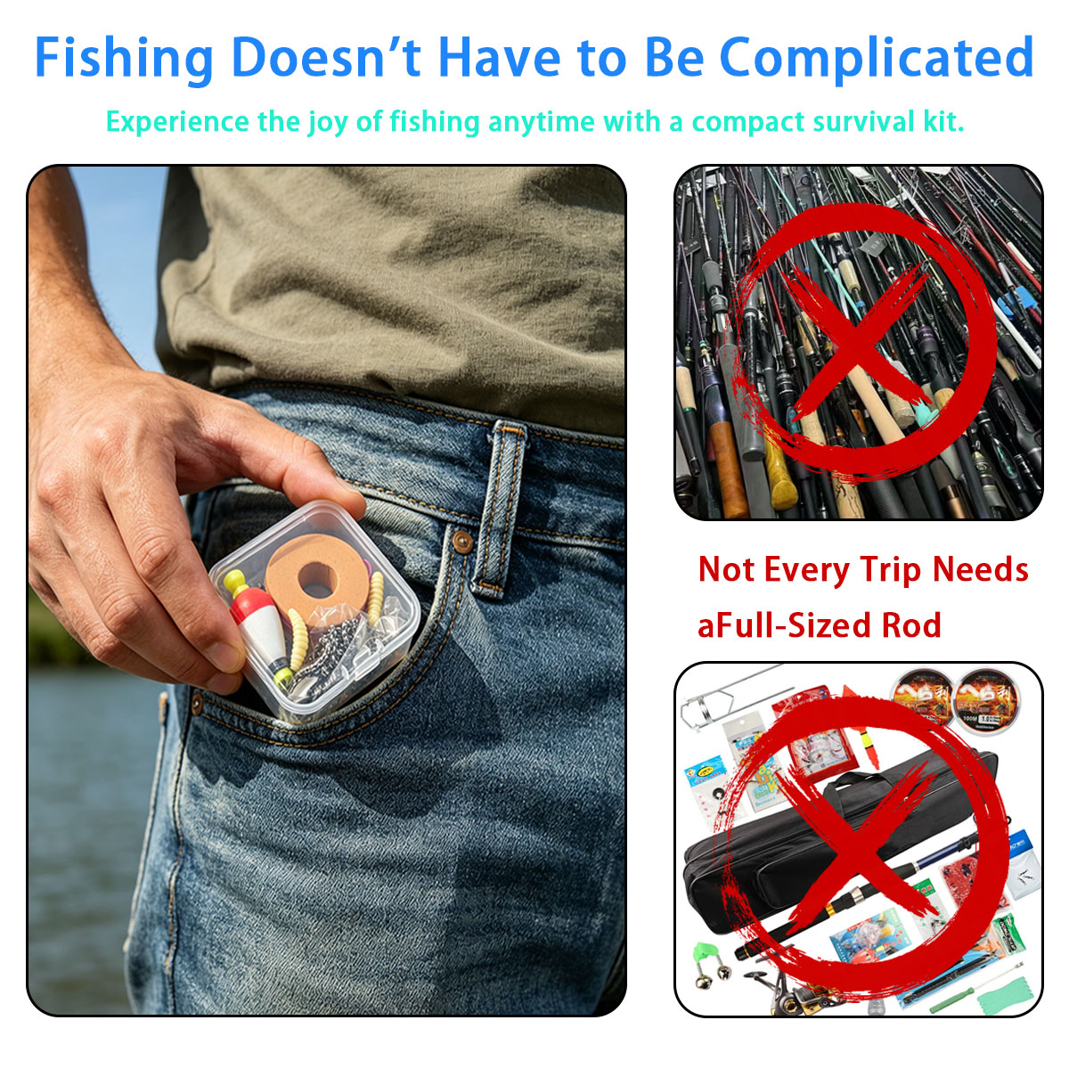 Portable Emergency Fishing Gea - Fishing Line Box incelemesi ve fiyatı