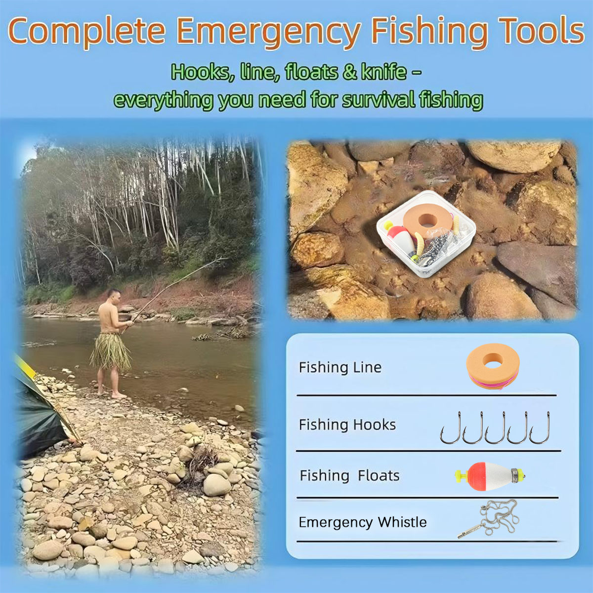Portable Emergency Fishing Gea - Fishing Line Box incelemesi ve fiyatı
